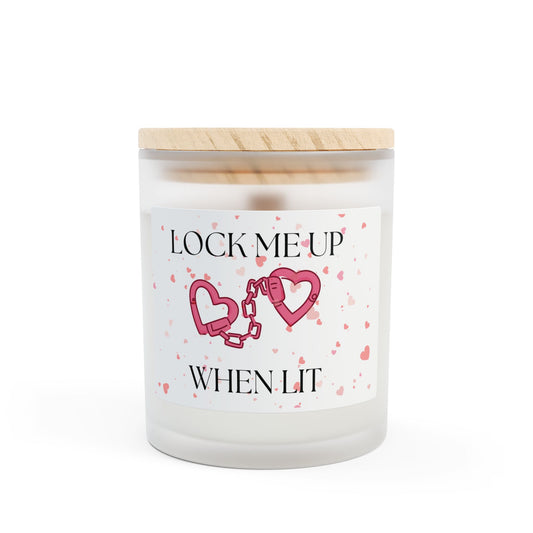 Romantic Frosted Glass Candle - "Lock Me Up When Lit" - Perfect for Date Nights and Anniversaries